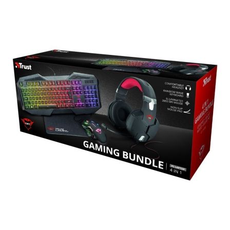 PACK TRUST GAMING GXT 1182RW TECLADO GXT 830-RW ILUMINADO, RATÓN GXT 108, AURICULARES, ALFOMBRILLA ANTIDESLIZANTE 47.18€