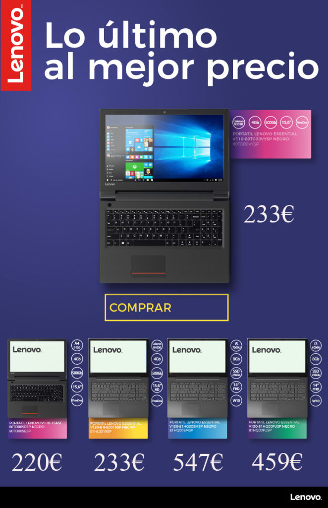 Oferta ordenadores portátiles Lenovo 2019