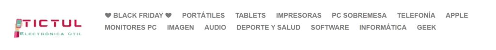 Menú Tictul.es Black Friday 2020. emoji